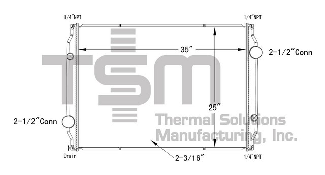 Thermal Solutions Manufacturing 437125P Radiator For FREIGHTLINER,VOLVO,WHITE/GMC
