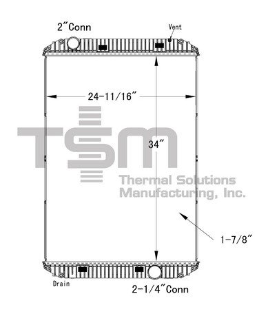 Thermal Solutions Manufacturing 437152P Radiator For FREIGHTLINER,STERLING TRUCK