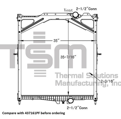 Thermal Solutions Manufacturing 437161PFB Radiator For VOLVO