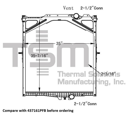 Thermal Solutions Manufacturing 437161PF Radiator For VOLVO