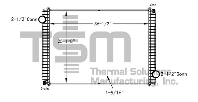 Thermal Solutions Manufacturing 437162P Radiator For KENWORTH