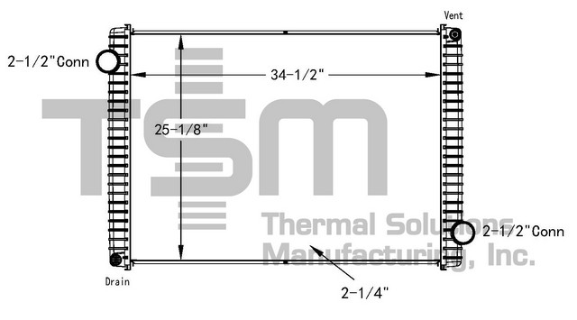 Thermal Solutions Manufacturing 437163P Radiator For PETERBILT