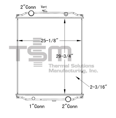 Thermal Solutions Manufacturing 437181P Radiator For BLUE BIRD