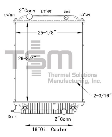Thermal Solutions Manufacturing 437185P Radiator For FREIGHTLINER,SPARTAN