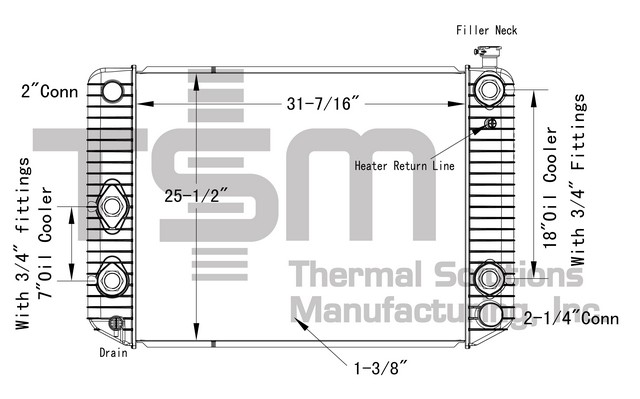 Thermal Solutions Manufacturing 437191P Radiator For CHEVROLET,CHEVROLET / GMC,GMC