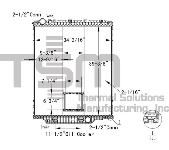 Thermal Solutions Manufacturing 437228P Radiator For MACK,VOLVO
