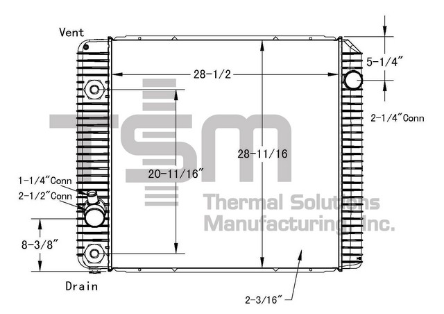 Thermal Solutions Manufacturing 437237P Radiator For FORD,INTERNATIONAL,INTERNATIONAL / NAVISTAR