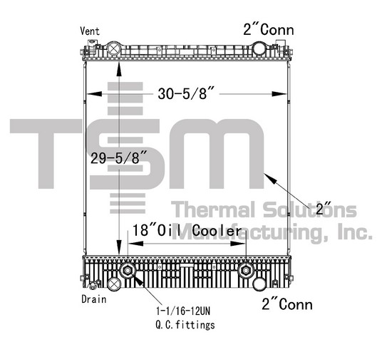Thermal Solutions Manufacturing 437238P Radiator For FREIGHTLINER