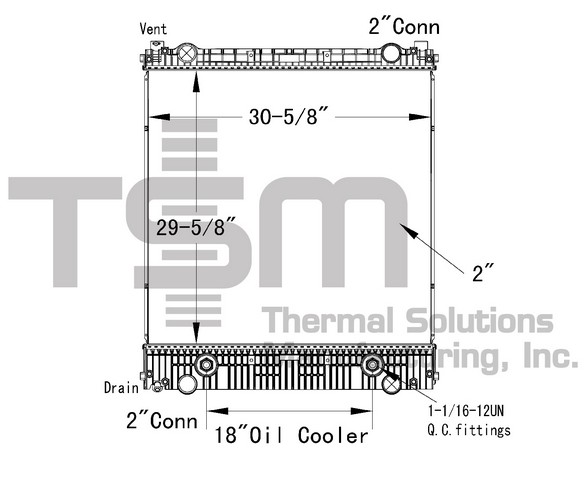 Thermal Solutions Manufacturing 437239P Radiator For FREIGHTLINER