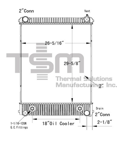 Thermal Solutions Manufacturing 437240P Radiator For FREIGHTLINER,THOMAS