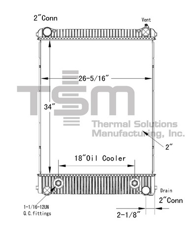 Thermal Solutions Manufacturing 437241P Radiator For FREIGHTLINER,STERLING TRUCK