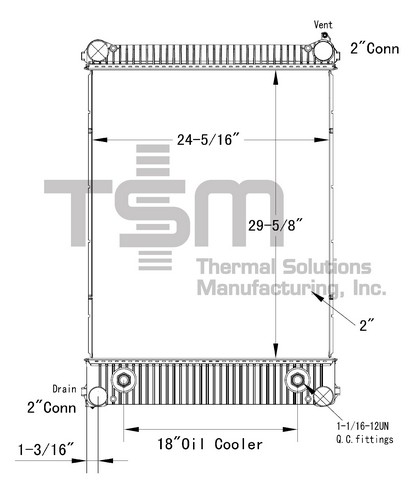 Thermal Solutions Manufacturing 437242P Radiator For FREIGHTLINER,STERLING TRUCK
