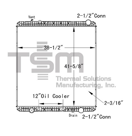 Thermal Solutions Manufacturing 437243P Radiator For FREIGHTLINER