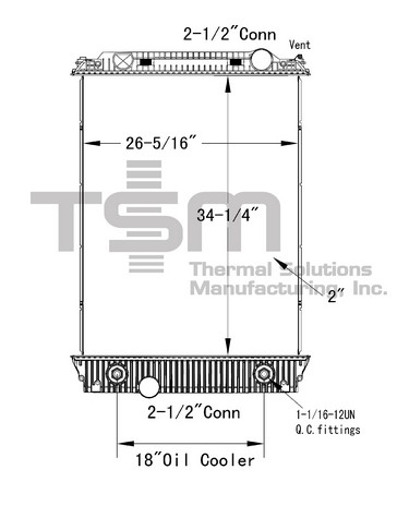 Thermal Solutions Manufacturing 437244P Radiator For FREIGHTLINER,STERLING TRUCK
