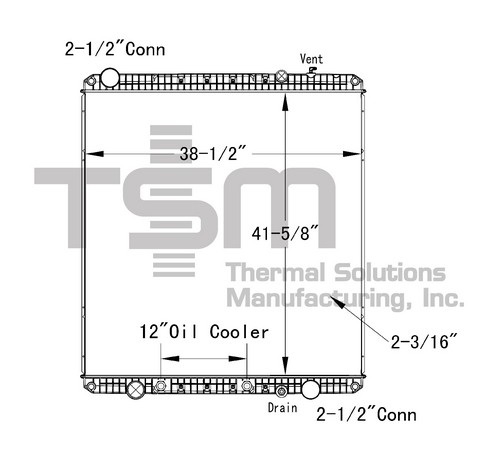 Thermal Solutions Manufacturing 437246P Radiator For FREIGHTLINER