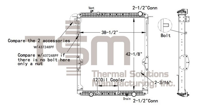 Thermal Solutions Manufacturing 437248PFB Radiator For FREIGHTLINER