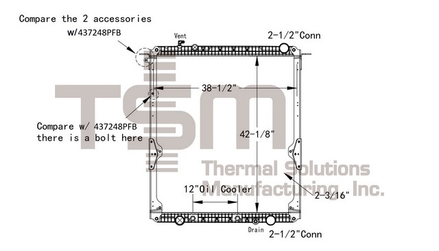 Thermal Solutions Manufacturing 437248PF Radiator For FREIGHTLINER