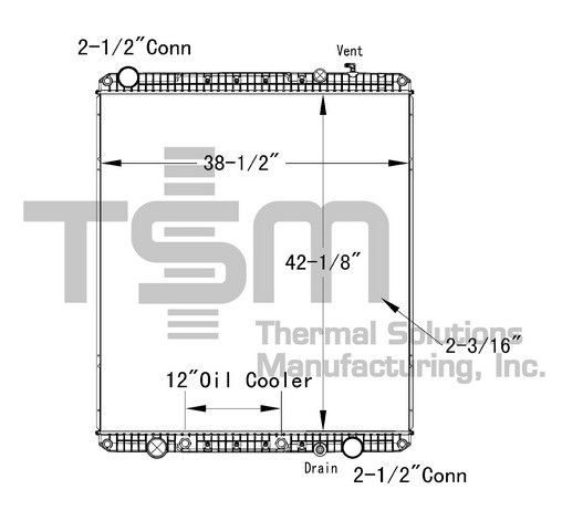 Thermal Solutions Manufacturing 437250P Radiator For FREIGHTLINER