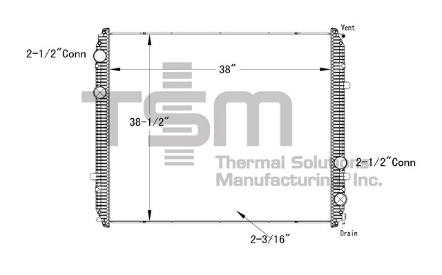 Thermal Solutions Manufacturing 437260P Radiator For FREIGHTLINER