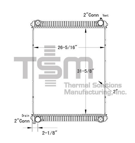 Thermal Solutions Manufacturing 437261P Radiator For FREIGHTLINER