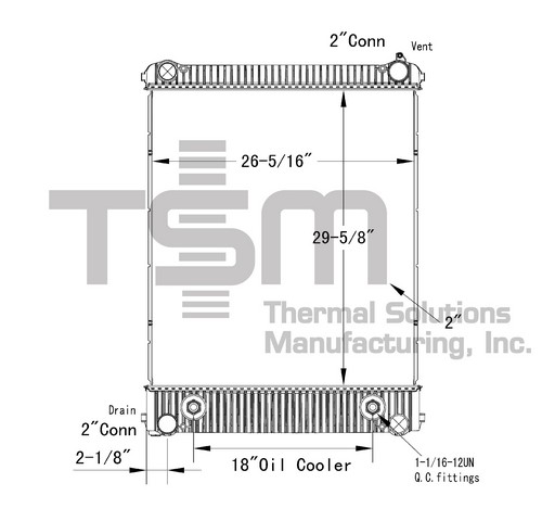 Thermal Solutions Manufacturing 437267P Radiator For FREIGHTLINER,THOMAS