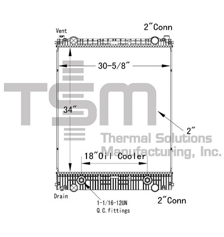 Thermal Solutions Manufacturing 437272P Radiator For FREIGHTLINER,STERLING TRUCK