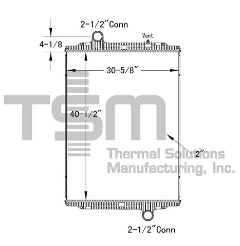 Thermal Solutions Manufacturing 437279P Radiator For KENWORTH,PETERBILT