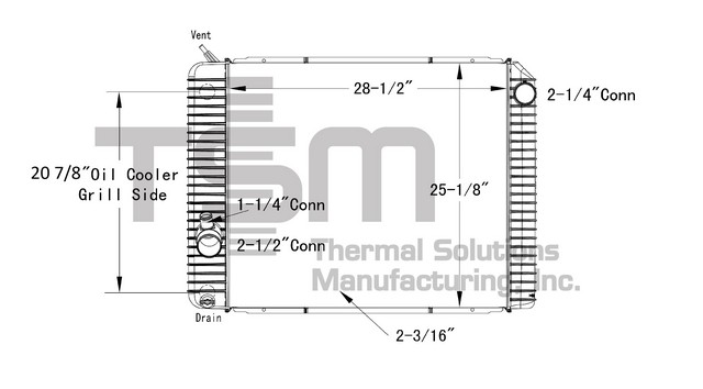 Thermal Solutions Manufacturing 437280P Radiator For FORD,FORD / STERLING,IC CORPORATION,INTERNATIONAL,INTERNATIONAL / NAVISTAR