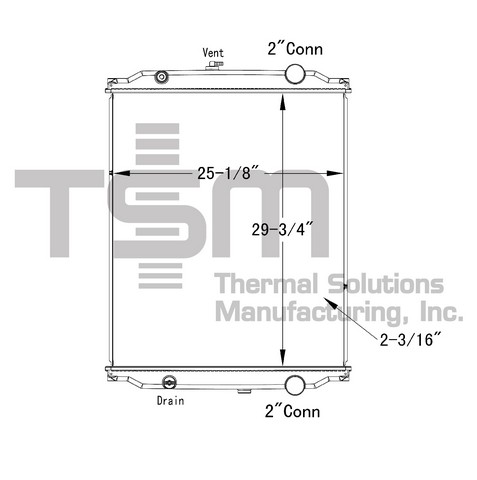 Thermal Solutions Manufacturing 437284P Radiator For BLUE BIRD