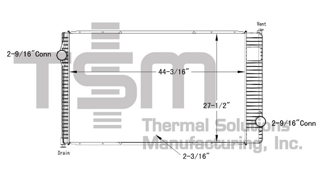 Thermal Solutions Manufacturing 437285P Radiator For INTERNATIONAL,INTERNATIONAL / NAVISTAR