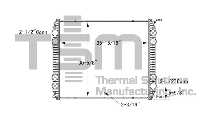 Thermal Solutions Manufacturing 437286P Radiator For AMERICAN LAFRANCE,FREIGHTLINER
