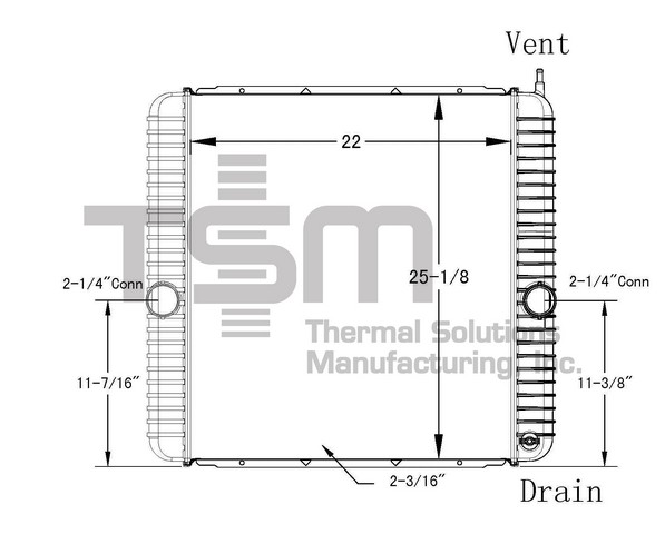 Thermal Solutions Manufacturing 437292P Radiator For INTERNATIONAL,INTERNATIONAL / NAVISTAR