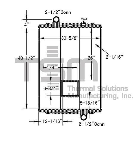 Thermal Solutions Manufacturing 437293P Radiator For KENWORTH,PETERBILT