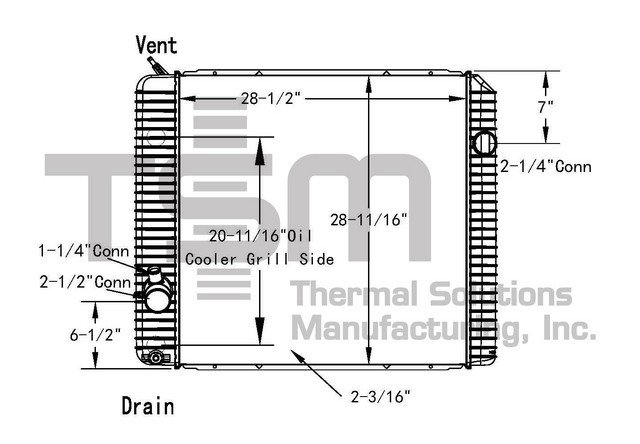 Thermal Solutions Manufacturing 437296P Radiator For FORD,INTERNATIONAL,INTERNATIONAL / NAVISTAR