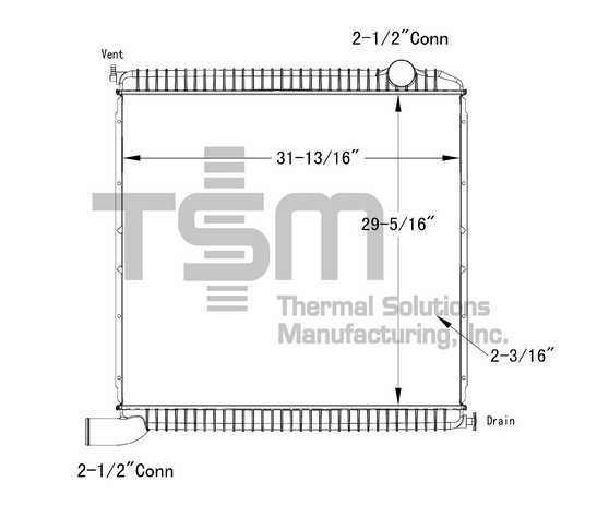 Thermal Solutions Manufacturing 437306P Radiator For INTERNATIONAL,INTERNATIONAL / NAVISTAR