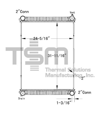Thermal Solutions Manufacturing 437314P Radiator For FREIGHTLINER,STERLING TRUCK
