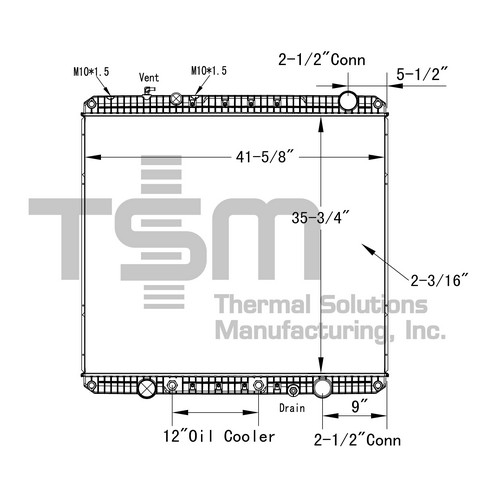 Thermal Solutions Manufacturing 437316P Radiator For FREIGHTLINER