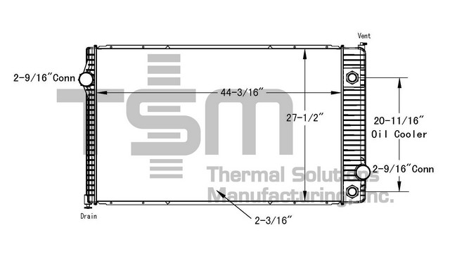 Thermal Solutions Manufacturing 437317P Radiator For INTERNATIONAL,INTERNATIONAL / NAVISTAR