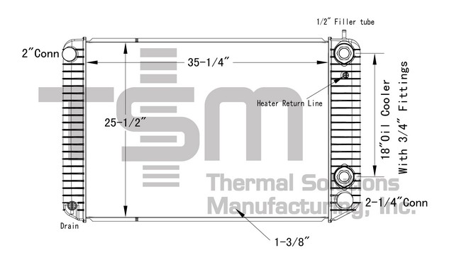Thermal Solutions Manufacturing 437346P Radiator For CHEVROLET,CHEVROLET / GMC,GMC