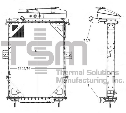 Thermal Solutions Manufacturing 437362 Radiator For KENWORTH