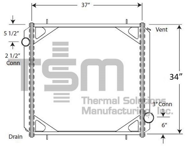 Thermal Solutions Manufacturing 437368HD Radiator For FREIGHTLINER