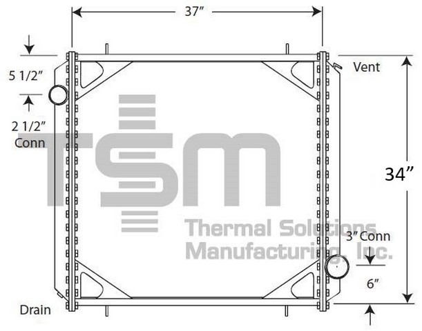 Thermal Solutions Manufacturing 437368 Radiator For FREIGHTLINER