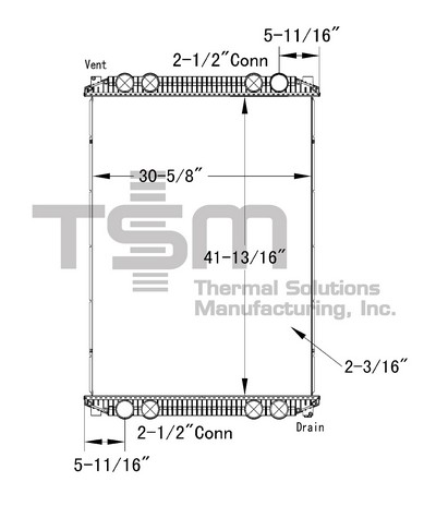 Thermal Solutions Manufacturing 437370P Radiator For FREIGHTLINER
