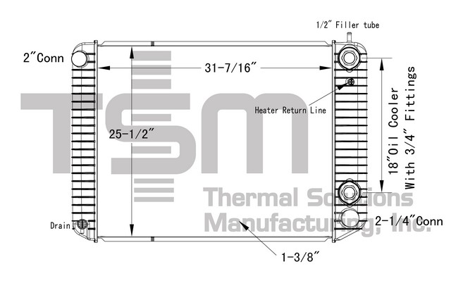 Thermal Solutions Manufacturing 437377P Radiator For CHEVROLET,CHEVROLET / GMC,GMC