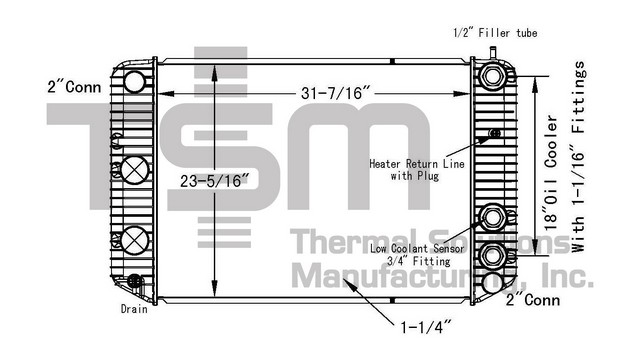 Thermal Solutions Manufacturing 437378P Radiator For CHEVROLET,CHEVROLET / GMC,GMC