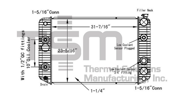 Thermal Solutions Manufacturing 437380P Radiator For CHEVROLET,CHEVROLET / GMC,GMC