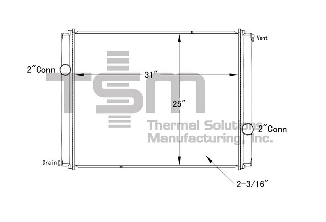 Thermal Solutions Manufacturing 437387P Radiator For BLUE BIRD