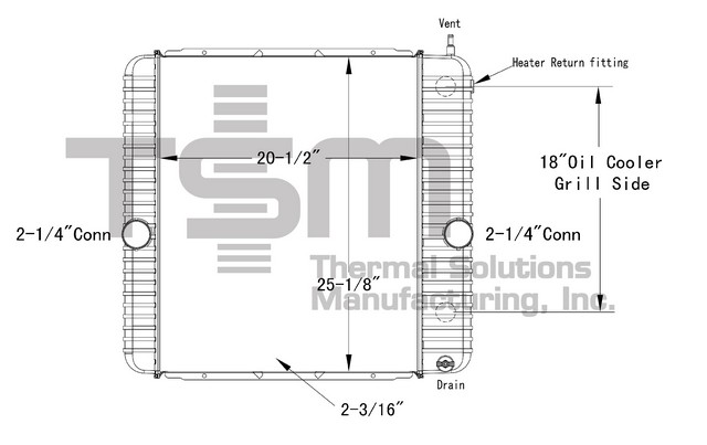 Thermal Solutions Manufacturing 437389P Radiator For FORD,FORD / STERLING,IC CORPORATION,INTERNATIONAL,INTERNATIONAL / NAVISTAR