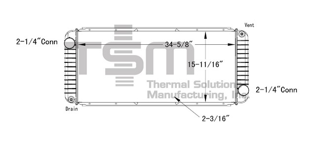Thermal Solutions Manufacturing 437395P Radiator For KENWORTH,PETERBILT
