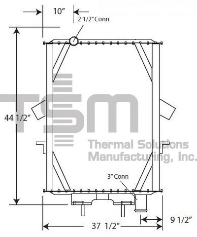 Thermal Solutions Manufacturing 437396WOT Radiator For PETERBILT